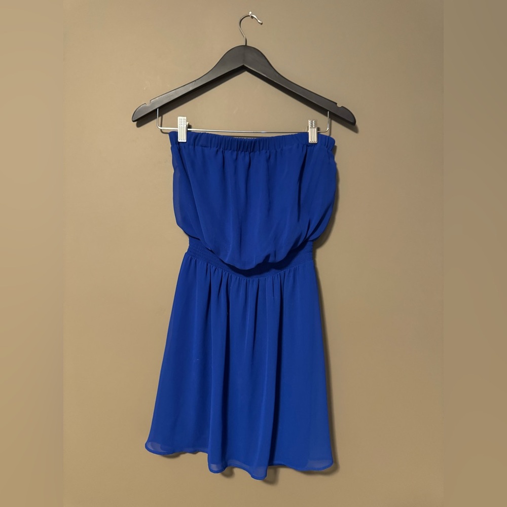 Express Royal Blue Strapless Dress Size XS